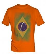 Brazil Faded Flag Mens T-Shirt