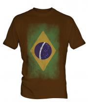 Brazil Faded Flag Mens T-Shirt