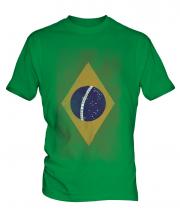 Brazil Faded Flag Mens T-Shirt