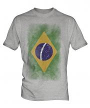 Brazil Faded Flag Mens T-Shirt