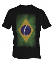 Brazil Faded Flag Mens T-Shirt