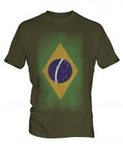 Brazil Faded Flag Mens T-Shirt