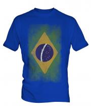 Brazil Faded Flag Mens T-Shirt