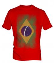 Brazil Faded Flag Mens T-Shirt