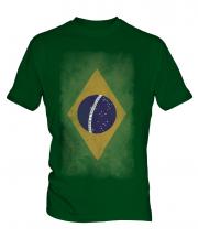 Brazil Faded Flag Mens T-Shirt