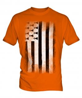 Brittany Faded Flag Mens T-Shirt