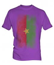 Burkina Faso Faded Flag Mens T-Shirt