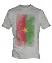 Burkina Faso Faded Flag Mens T-Shirt