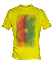Burkina Faso Faded Flag Mens T-Shirt