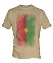 Burkina Faso Faded Flag Mens T-Shirt