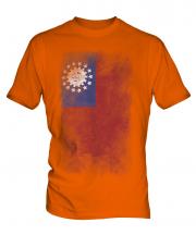 Burma Faded Flag Mens T-Shirt