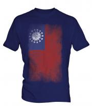 Burma Faded Flag Mens T-Shirt