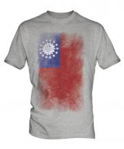 Burma Faded Flag Mens T-Shirt