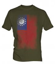 Burma Faded Flag Mens T-Shirt