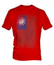 Burma Faded Flag Mens T-Shirt
