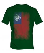 Burma Faded Flag Mens T-Shirt