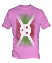 Burundi Faded Flag Mens T-Shirt