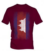 Cambodia Faded Flag Mens T-Shirt