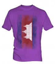 Cambodia Faded Flag Mens T-Shirt
