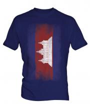 Cambodia Faded Flag Mens T-Shirt