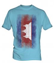 Cambodia Faded Flag Mens T-Shirt