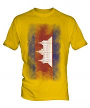Cambodia Faded Flag Mens T-Shirt