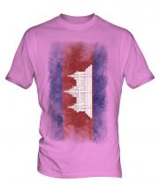 Cambodia Faded Flag Mens T-Shirt