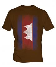 Cambodia Faded Flag Mens T-Shirt