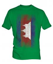 Cambodia Faded Flag Mens T-Shirt