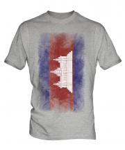 Cambodia Faded Flag Mens T-Shirt