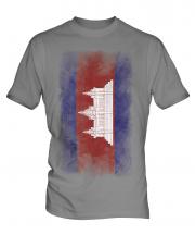 Cambodia Faded Flag Mens T-Shirt