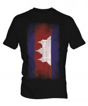 Cambodia Faded Flag Mens T-Shirt