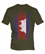 Cambodia Faded Flag Mens T-Shirt