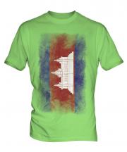 Cambodia Faded Flag Mens T-Shirt