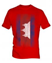 Cambodia Faded Flag Mens T-Shirt