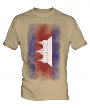 Cambodia Faded Flag Mens T-Shirt