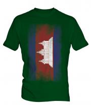 Cambodia Faded Flag Mens T-Shirt