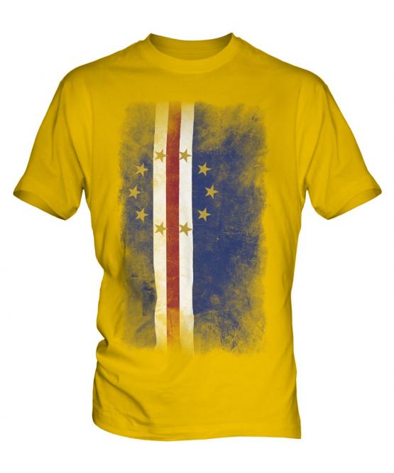 Cape Verde Faded Flag Mens T-Shirt