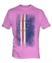 Cape Verde Faded Flag Mens T-Shirt