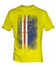 Cape Verde Faded Flag Mens T-Shirt