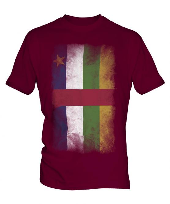 Central African Republic Faded Flag Mens T-Shirt