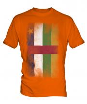 Central African Republic Faded Flag Mens T-Shirt