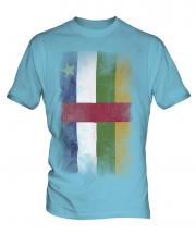 Central African Republic Faded Flag Mens T-Shirt