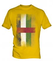 Central African Republic Faded Flag Mens T-Shirt