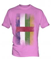 Central African Republic Faded Flag Mens T-Shirt