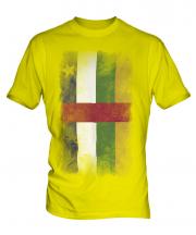 Central African Republic Faded Flag Mens T-Shirt