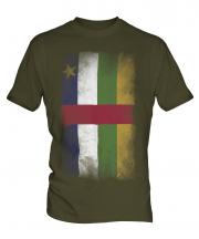 Central African Republic Faded Flag Mens T-Shirt