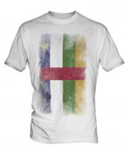 Central African Republic Faded Flag Mens T-Shirt