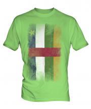 Central African Republic Faded Flag Mens T-Shirt