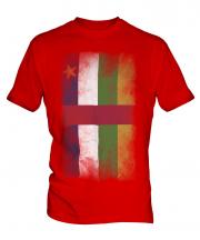 Central African Republic Faded Flag Mens T-Shirt